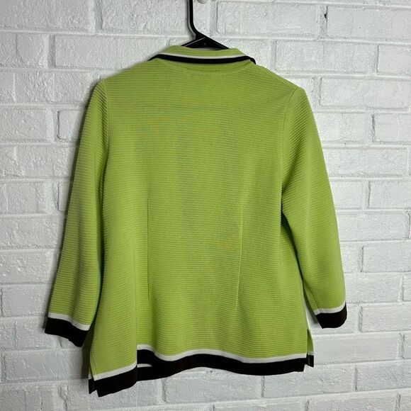 Exclusively Misook Open Front Jacket Cardigan Green Brown size Small - Picture 4 of 4